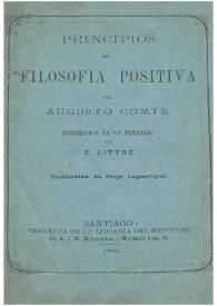 Principios de filosofía positiva / por Augusto Comte; traducción de Jorge Lagarrigue | Biblioteca Virtual Miguel de Cervantes