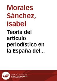 Teoría del artículo periodístico en la España del siglo XIX / Isabel Morales Sánchez | Biblioteca Virtual Miguel de Cervantes