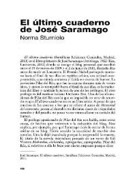 "El último cuaderno" de José Saramago / Norma Sturniolo | Biblioteca Virtual Miguel de Cervantes