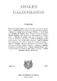 Anales galdosianos. Año VI, 1971 | Biblioteca Virtual Miguel de Cervantes