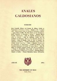 Anales galdosianos. Año IX, 1974 | Biblioteca Virtual Miguel de Cervantes