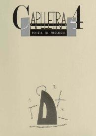 Caplletra: Revista Internacional de Filologia. Núm. 4, primavera de 1988 | Biblioteca Virtual Miguel de Cervantes