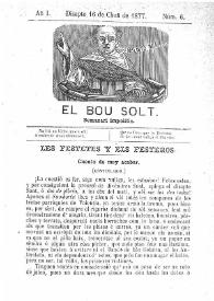 El Bou Solt : semanari impolític. Añ I, núm. 6 (Disapte 16 de Chuñ de 1877) [sic] | Biblioteca Virtual Miguel de Cervantes