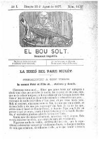 El Bou Solt : semanari impolític. Añ I, núm. 16 (Disapte 25 d'Agost de 1877) [sic] | Biblioteca Virtual Miguel de Cervantes