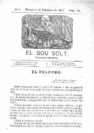 El Bou Solt : semanari impolític. Añ I, núm. 18 (Disapte 8 de Setembre de 1877) [sic] | Biblioteca Virtual Miguel de Cervantes