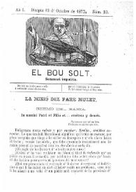 El Bou Solt : semanari impolític. Añ I, núm. 23 (Disapte 13 d'Octubre de 1877) [sic] | Biblioteca Virtual Miguel de Cervantes