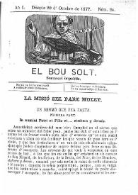 El Bou Solt : semanari impolític. Añ I, núm. 24 (Disapte 20 d'Octubre de 1877) [sic] | Biblioteca Virtual Miguel de Cervantes