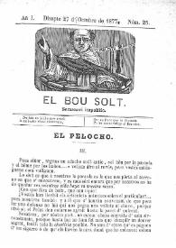 El Bou Solt : semanari impolític. Añ I, núm. 25 (Disapte 27 d'Octubre de 1877) [sic] | Biblioteca Virtual Miguel de Cervantes