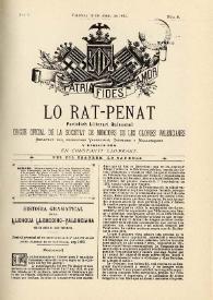 Lo Rat-Penat : Periódich Lliterari Quincenal. Any I, núm. 8 (15 de abril de 1885) | Biblioteca Virtual Miguel de Cervantes