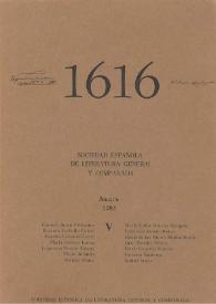 1616 : Anuario de la Sociedad Española de Literatura General y Comparada. Anuario V, 1983-84