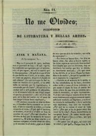No me olvides. Núm. 11, 16 de julio de 1837 | Biblioteca Virtual Miguel de Cervantes
