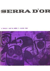 Serra d'Or. Any III, núm. 7, juliol 1961 | Biblioteca Virtual Miguel de Cervantes