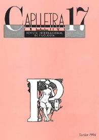 Caplletra: Revista Internacional de Filologia. Núm. 17, tardor de 1994 | Biblioteca Virtual Miguel de Cervantes