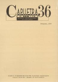 Caplletra: Revista Internacional de Filologia. Núm. 36, primavera de 2004 | Biblioteca Virtual Miguel de Cervantes
