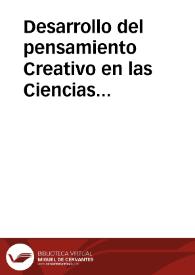 Desarrollo del pensamiento Creativo en las Ciencias naturales | Biblioteca Virtual Miguel de Cervantes
