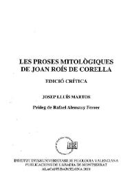 Les proses mitològiques de Joan Roís de Corella. Pròleg / Rafael Alemany | Biblioteca Virtual Miguel de Cervantes