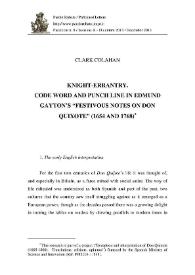 Knight-Errantry. Code Word and Punch Line in Edmund Gayton's "Festivous Notes on Don Quixote" (1654 and 1768) / Clark Colahan | Biblioteca Virtual Miguel de Cervantes