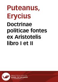 Doctrinae politicae fontes ex Aristotelis libro I et II | Biblioteca Virtual Miguel de Cervantes