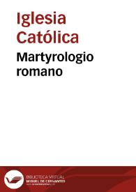Martyrologio romano | Biblioteca Virtual Miguel de Cervantes