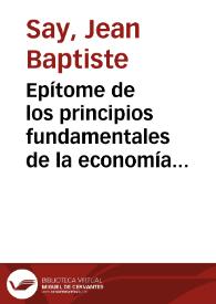 Epítome de los principios fundamentales de la economía política | Biblioteca Virtual Miguel de Cervantes