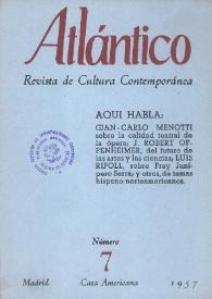 Atlántico : Revista de Cultura Contemporánea. Núm. 7, 1957 | Biblioteca Virtual Miguel de Cervantes