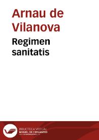 Regimen sanitatis | Biblioteca Virtual Miguel de Cervantes