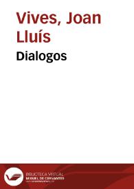 Dialogos | Biblioteca Virtual Miguel de Cervantes