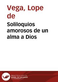 Soliloquios amorosos de un alma a Dios | Biblioteca Virtual Miguel de Cervantes