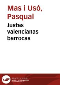 Justas valencianas barrocas | Biblioteca Virtual Miguel de Cervantes