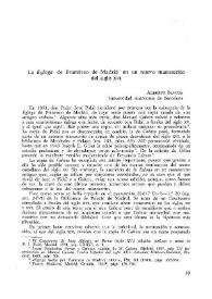 La "Egloga" de Francisco de Madrid en un nuevo manuscrito del siglo XVI / Alberto Blecua | Biblioteca Virtual Miguel de Cervantes