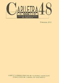 Caplletra: Revista Internacional de Filologia. Núm. 48, primavera de 2009 | Biblioteca Virtual Miguel de Cervantes