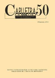 Caplletra: Revista Internacional de Filologia. Núm. 50, primavera de 2011 | Biblioteca Virtual Miguel de Cervantes