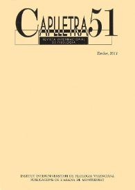 Caplletra: Revista Internacional de Filologia. Núm. 51, tardor de 2011 | Biblioteca Virtual Miguel de Cervantes