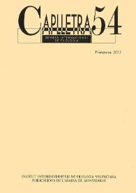Caplletra: Revista Internacional de Filologia. Núm. 54, primavera de 2013 | Biblioteca Virtual Miguel de Cervantes