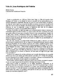 Vida de Juan Rodríguez del Padrón / Michel García | Biblioteca Virtual Miguel de Cervantes