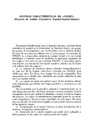 Algunas características de «PACEFI» (Proyecto de Análisis Contrastivo Español-Francés-Italiano)  / Bernard Py | Biblioteca Virtual Miguel de Cervantes