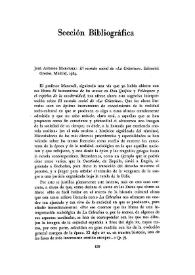 José Antonio Maravall: El mundo social de "La Celestina". Editorial Gredos, Madrid, 1964 [Reseña] / Juan J. Trías | Biblioteca Virtual Miguel de Cervantes