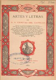 Artes y letras / por Antonio Cánovas del Castillo | Biblioteca Virtual Miguel de Cervantes