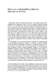 Hacia una espiritualidad erótica en San Juan de la Cruz / Armando López Castro | Biblioteca Virtual Miguel de Cervantes