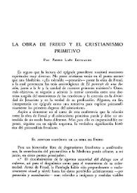 La obra de Freud y el cristianismo primitivo / Por Pedro Laín Entralgo | Biblioteca Virtual Miguel de Cervantes