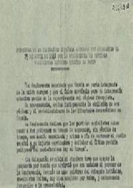Propuesta de la Delegación española aprobada por aclamación el 25 de abril de 1948 por la Conferencia de partidos socialistas europeos reunida en París | Biblioteca Virtual Miguel de Cervantes