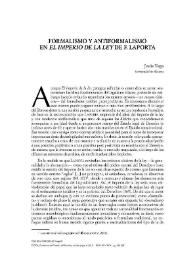 Formalismo y antiformalismo en "El imperio de la ley" de F. Laporta / Jesús Vega | Biblioteca Virtual Miguel de Cervantes