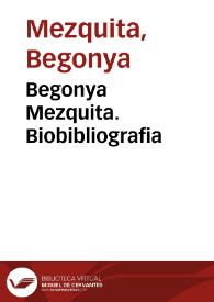 Begonya Mezquita. Biobibliografia | Biblioteca Virtual Miguel de Cervantes