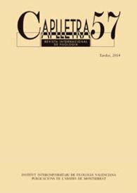 Caplletra: Revista Internacional de Filologia. Núm. 57, tardor de 2014 | Biblioteca Virtual Miguel de Cervantes