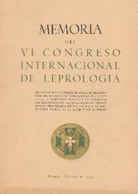 Memoria del VI Congreso Internacional de Leprología | Biblioteca Virtual Miguel de Cervantes