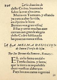 Més informació sobre A la mesma devocion de Santa Teresa de Iesus / por Sor Bernarda Romero, romance