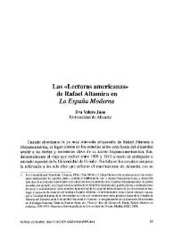 Las "Lecturas Americanas" de Rafael Altamira en "La España Moderna" / Eva Valero Juan | Biblioteca Virtual Miguel de Cervantes