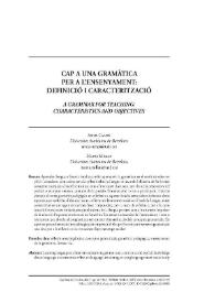 Una gramàtica per a l’ensenyament: característiques i objectius / Anna Camps, Marta Milian | Biblioteca Virtual Miguel de Cervantes