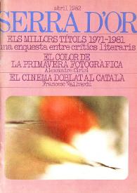 Serra d'Or. Any XXIV, núm. 271, abril 1982 | Biblioteca Virtual Miguel de Cervantes