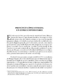 Francisco López Estrada: un estilo universitario / Javier Huerta Calvo | Biblioteca Virtual Miguel de Cervantes